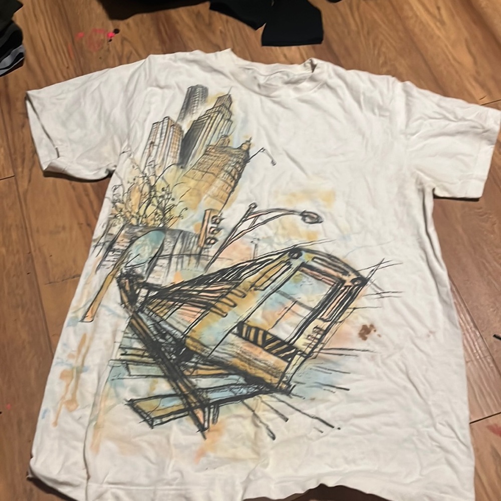 vintage white shirt watercolor